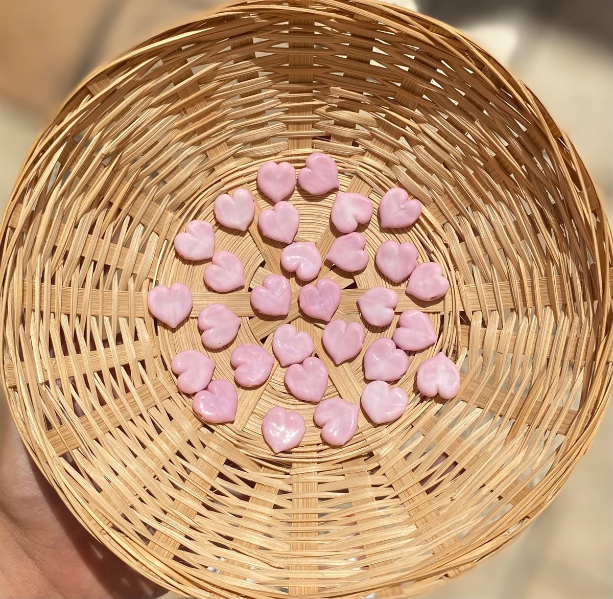 Pembe Kalp Murano Cam Boncuk