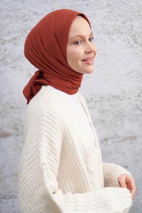 Armanda Bambu Kraş Eşarp 3286-Kiremit