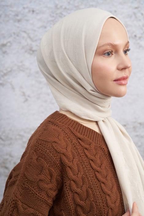 Armanda Bambu Kraş Şal 3285-Açık Bej