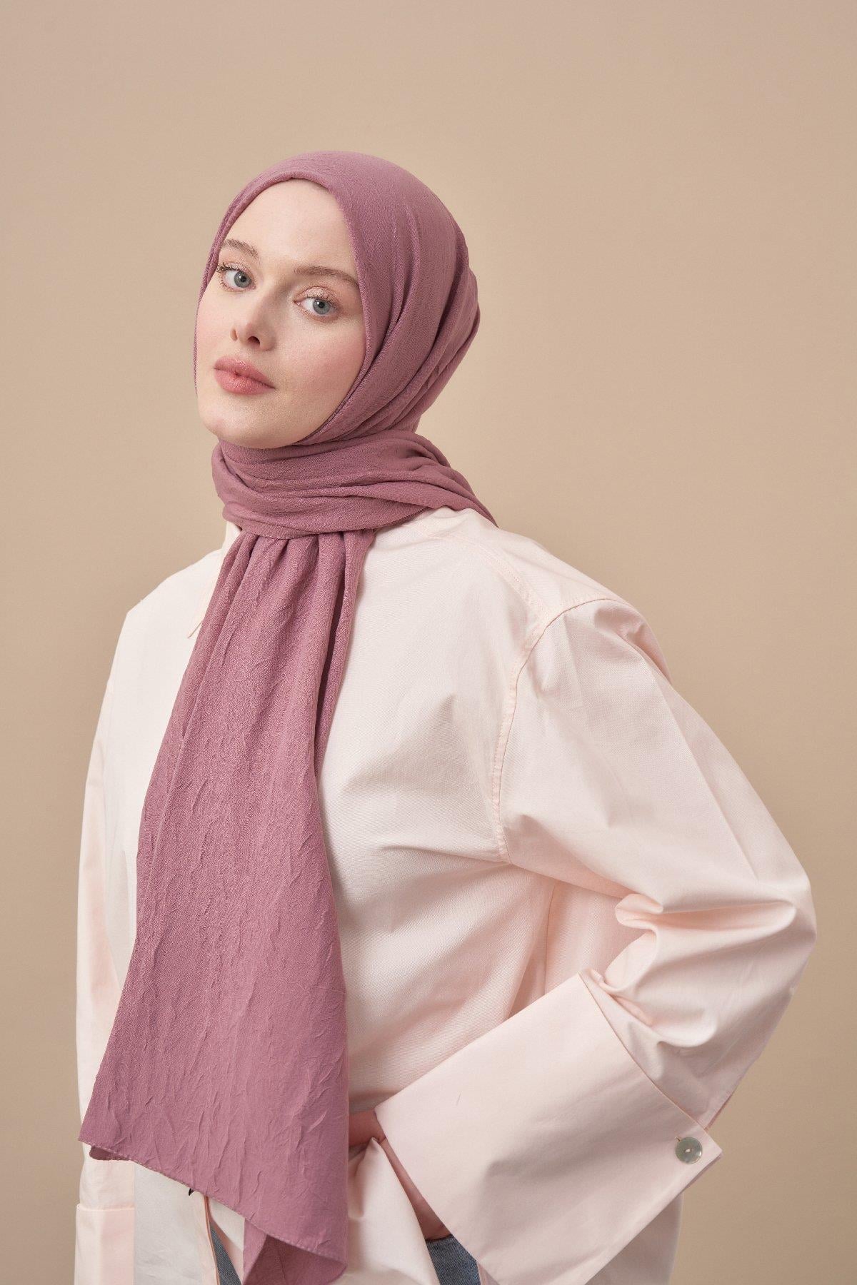 Armanda Bambu Kraş Şal 3285-Gül Kurusu