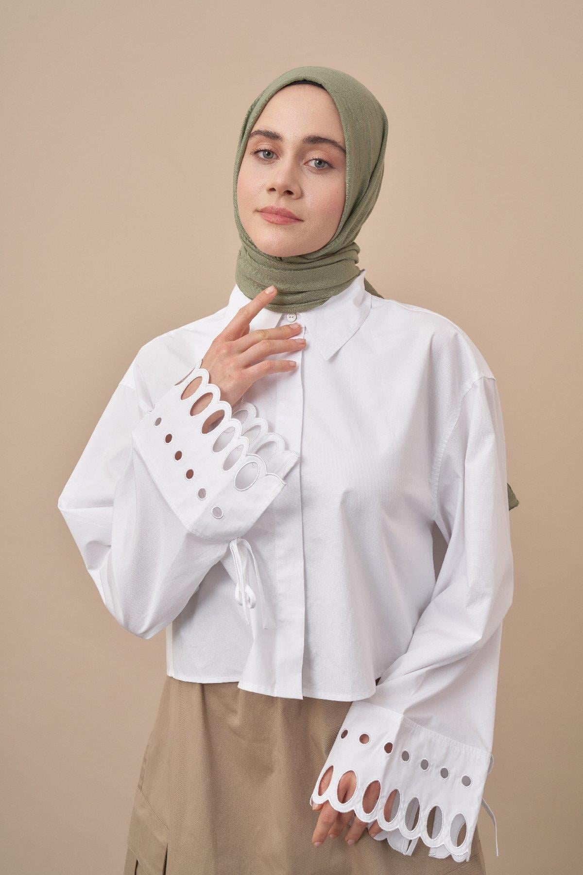 Armanda Bambu Kraş Şal 3285-Keten Yeşili