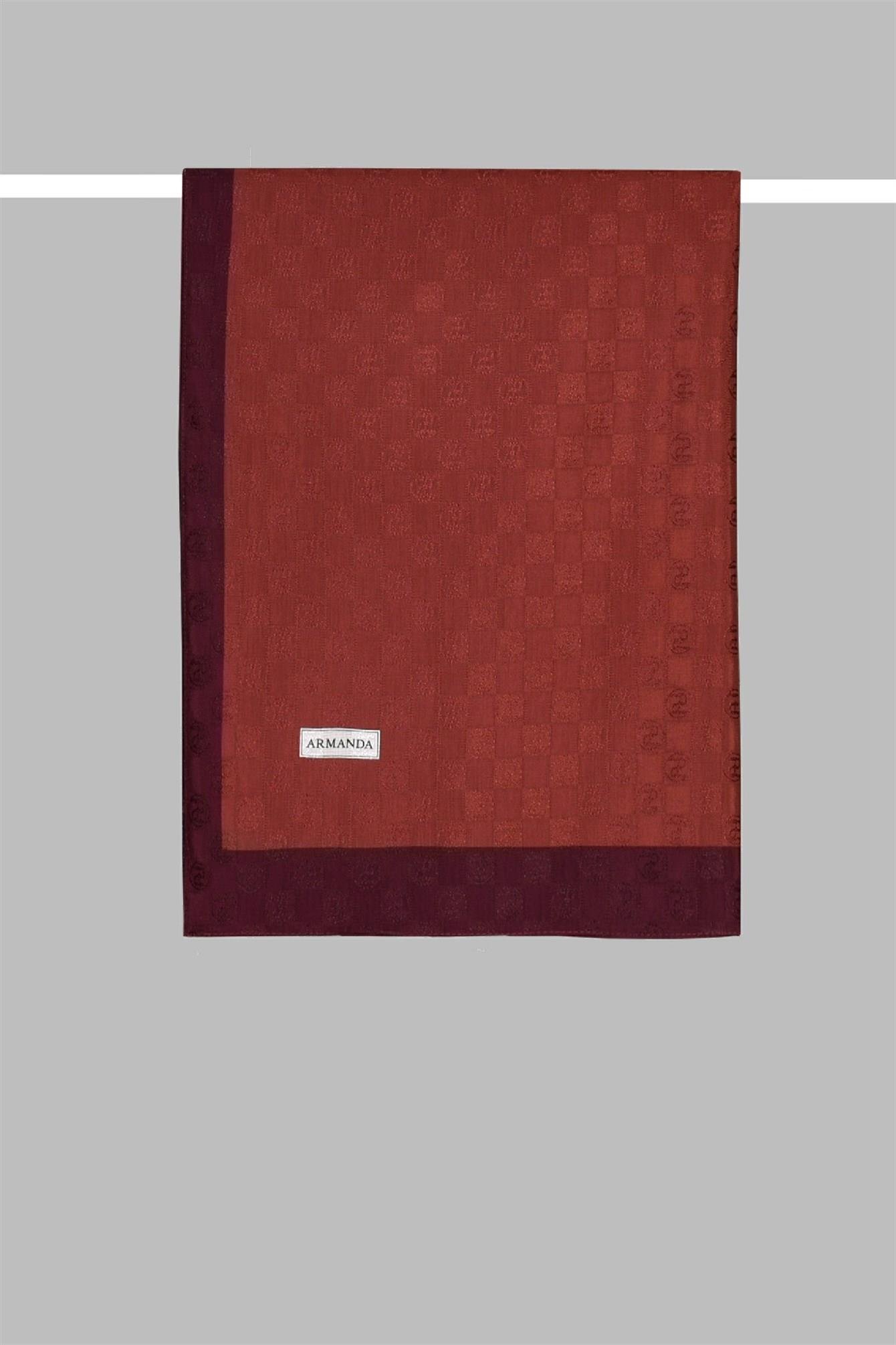 Armanda Dama Monogram Desenli Şal 3041-Bordo