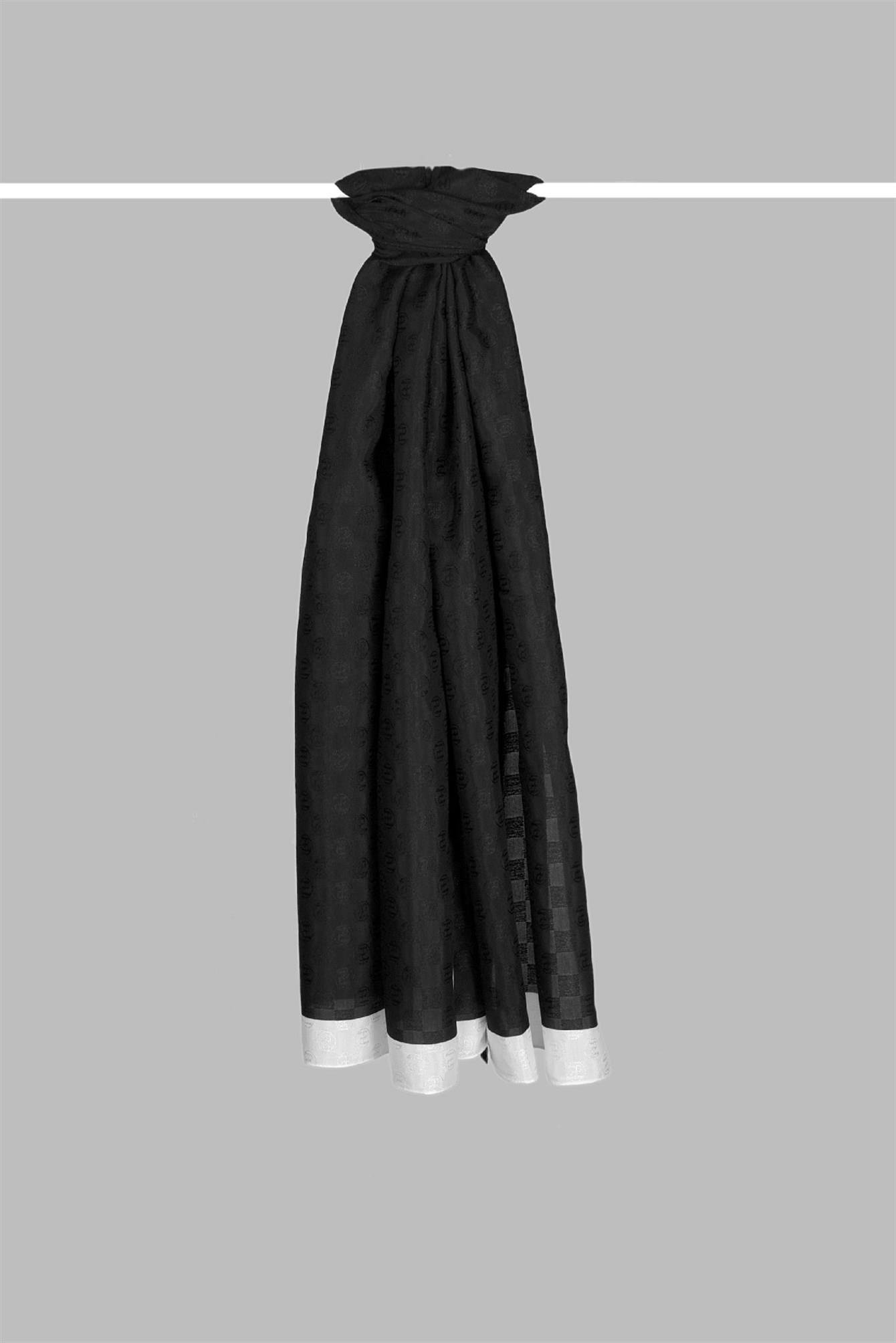 Armanda Dama Monogram Desenli Şal 3041-Siyah
