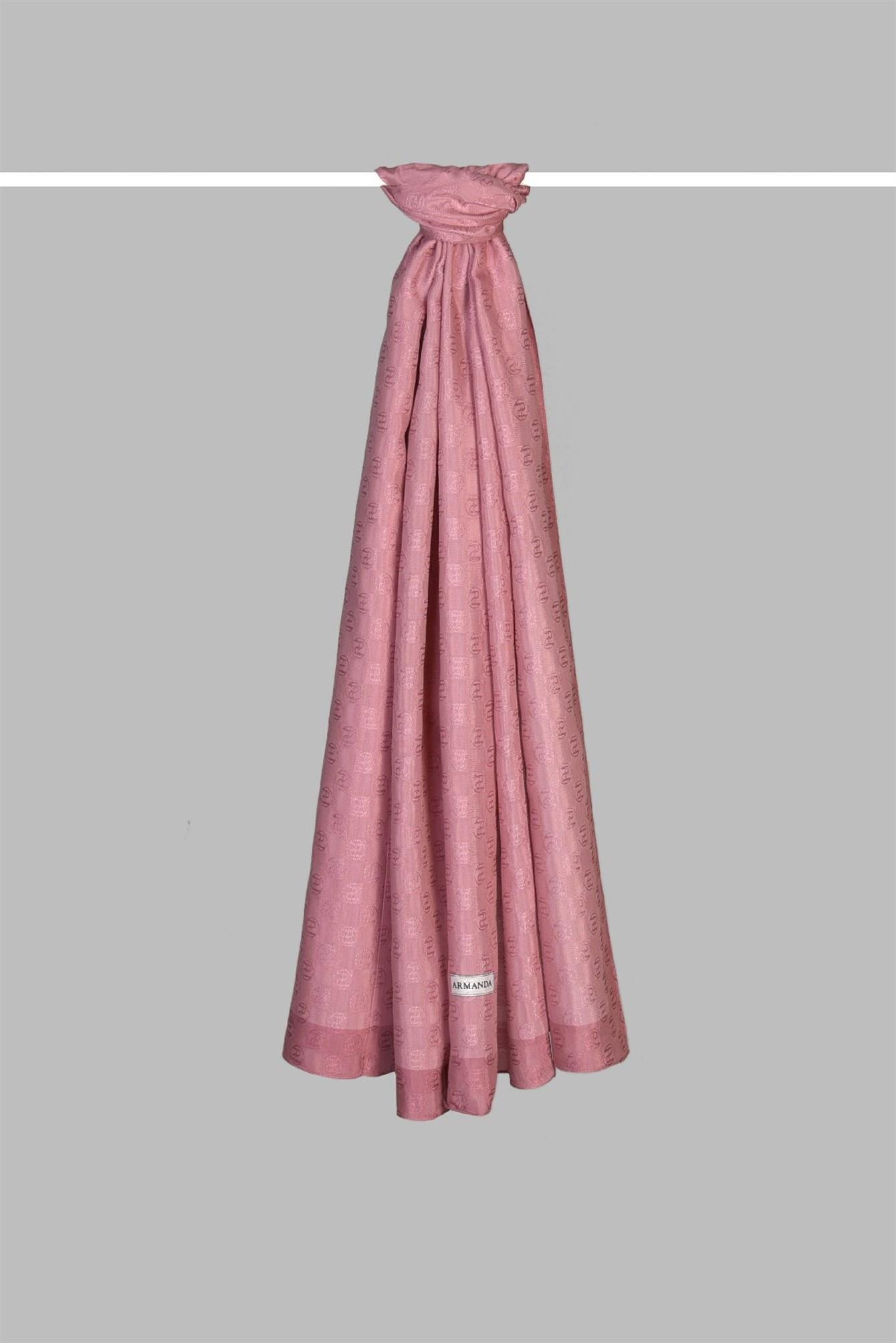Armanda Dama Monogram Desenli Şal 3041-Gül Kurusu