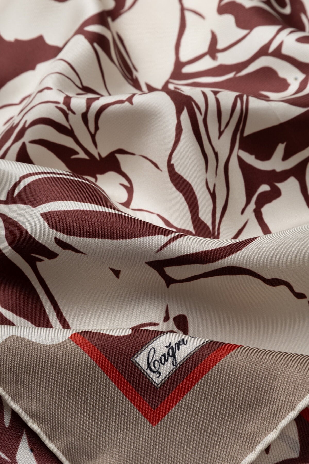 Çağrı İpek Floral Desen Tivil İpek Eşarp DG13938-10