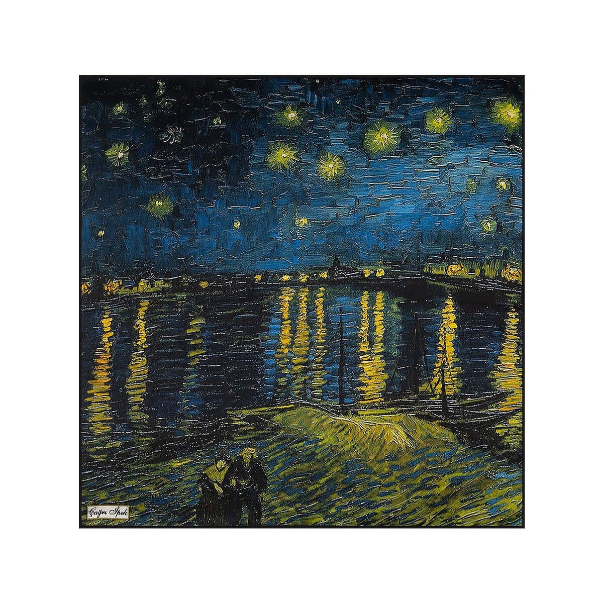Çağrı İpek Yıldızlı Gece Desen İpek Mendil Fular DG9785-ORJ