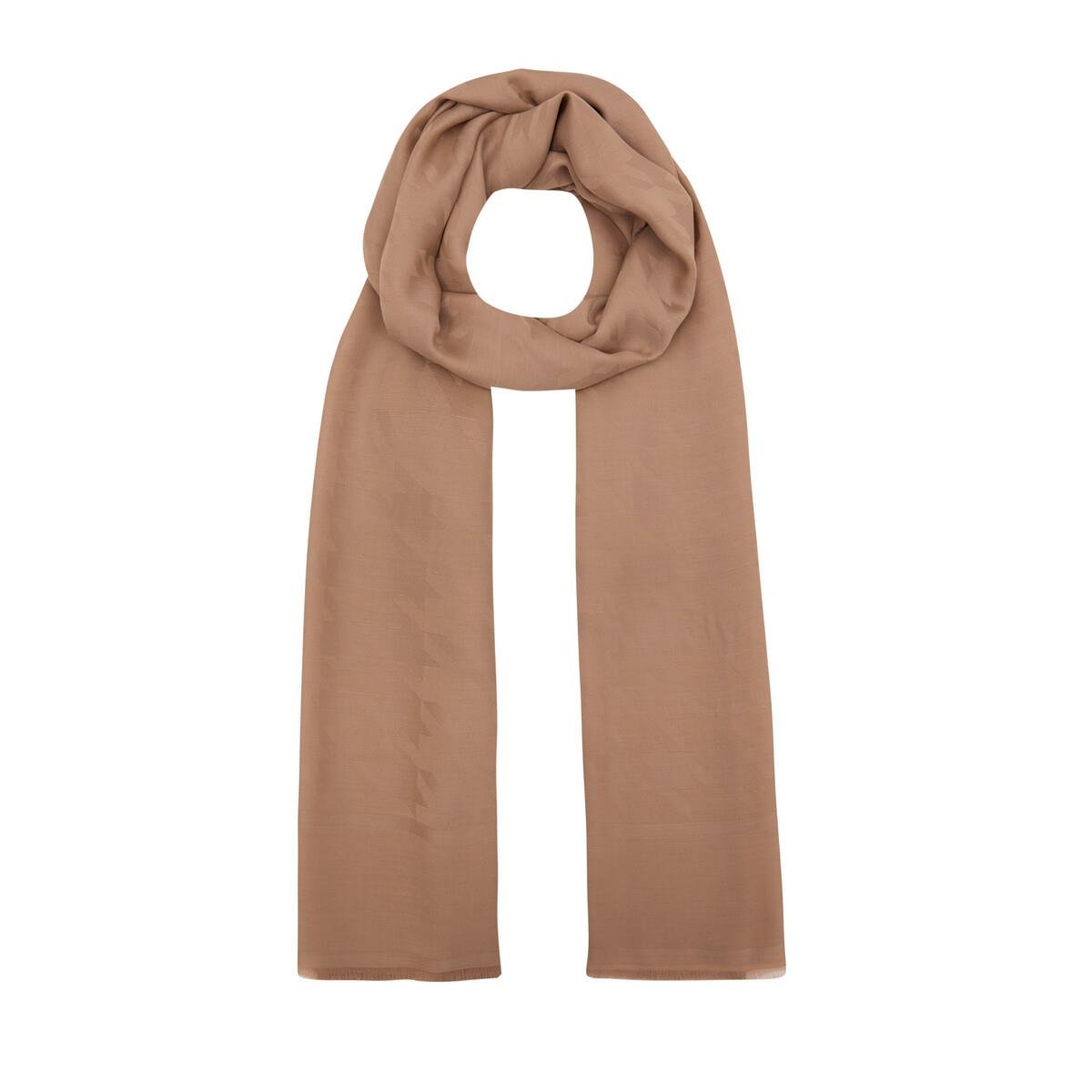 Dört Mevsim Kazayağı Desenli Monogram Şal 04390-Fondöten