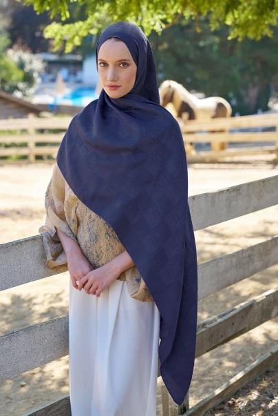 Ed Scarf Welness Dama Monogram Desen Şal 01092025-Mor