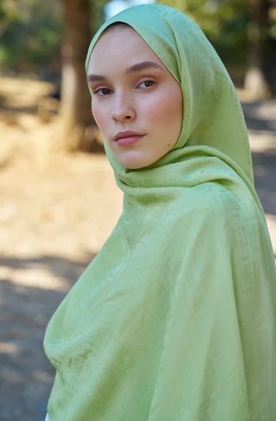 Ed Scarf Welness Logo Desen Şal 01103025-Limon Yeşili