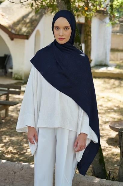Ed Scarf Welness Logo Desen Şal 01103025-Lacivert