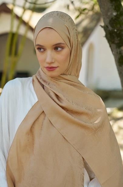 Ed Scarf Welness Logo Desen Şal 01103025-Camel