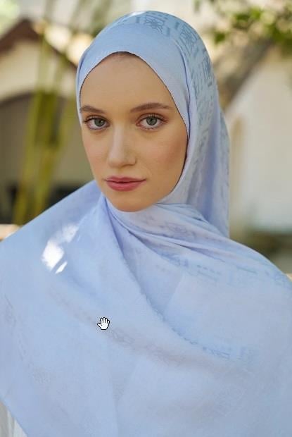 Ed Scarf Welness Logo Desen Şal 01103025-Buz Mavisi