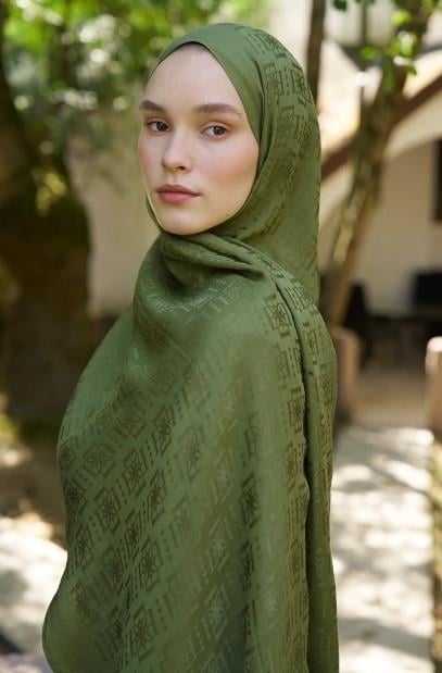 Ed Scarf Welness Logo Desen Şal 01103025-Yeşil