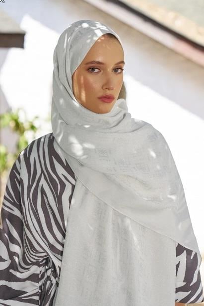 Ed Scarf Welness Logo Desen Şal 01103025-Kırık Beyaz