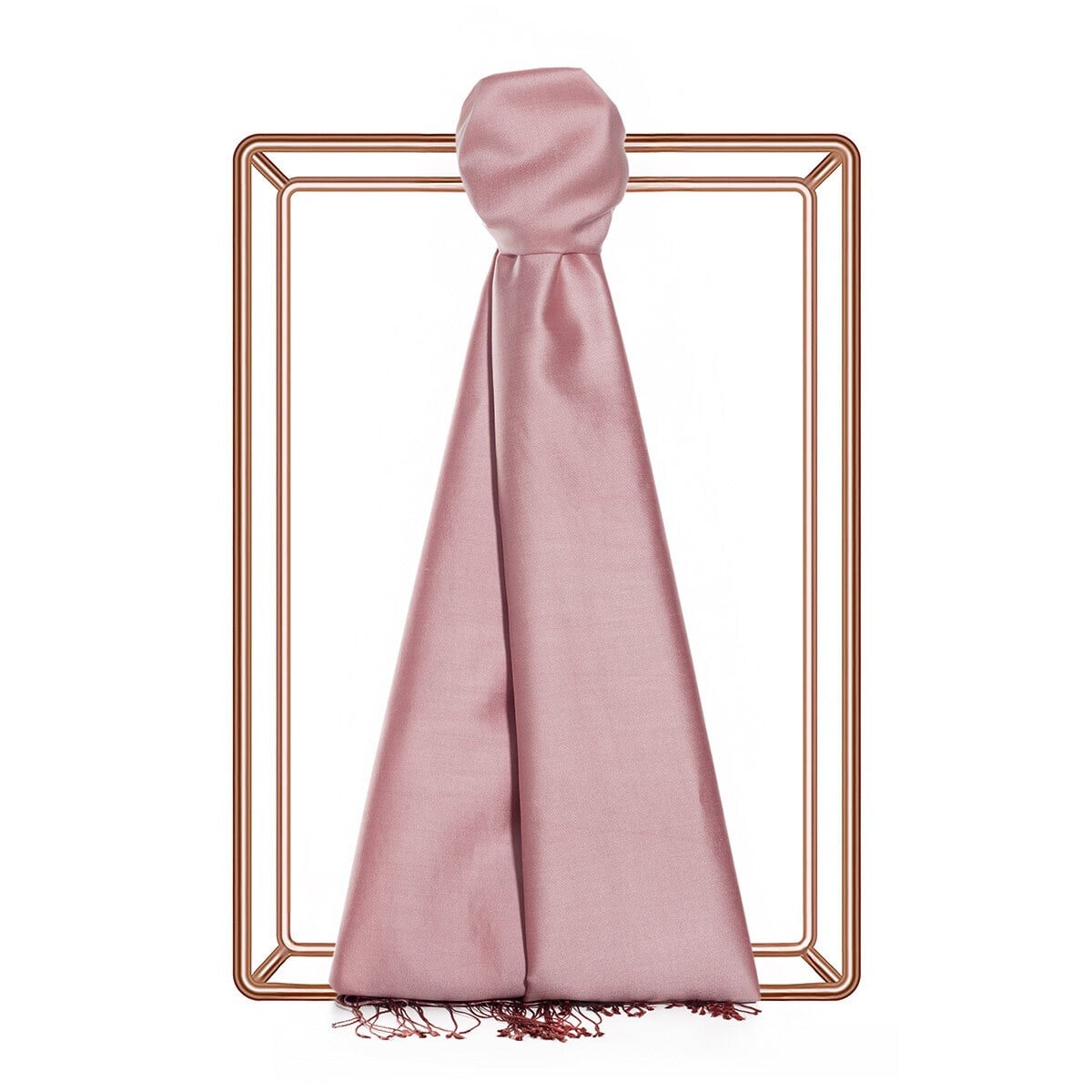 İpekevi Çift Taraflı Düz Renk İpek Şal 927-Pastel Pembe
