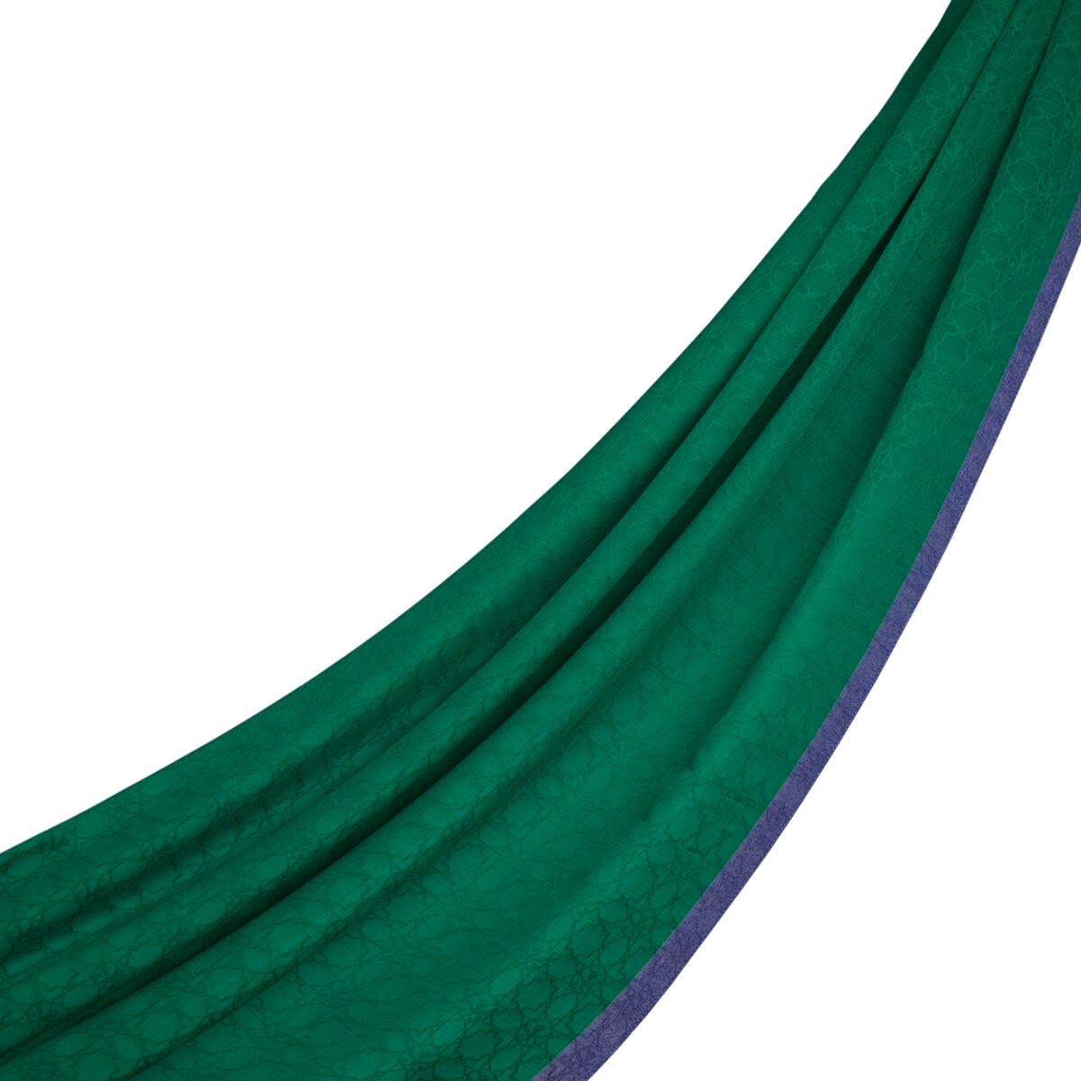 İpekevi Dört Mevsim Monogram Desen Şal 04356-Zümrüt Yeşili
