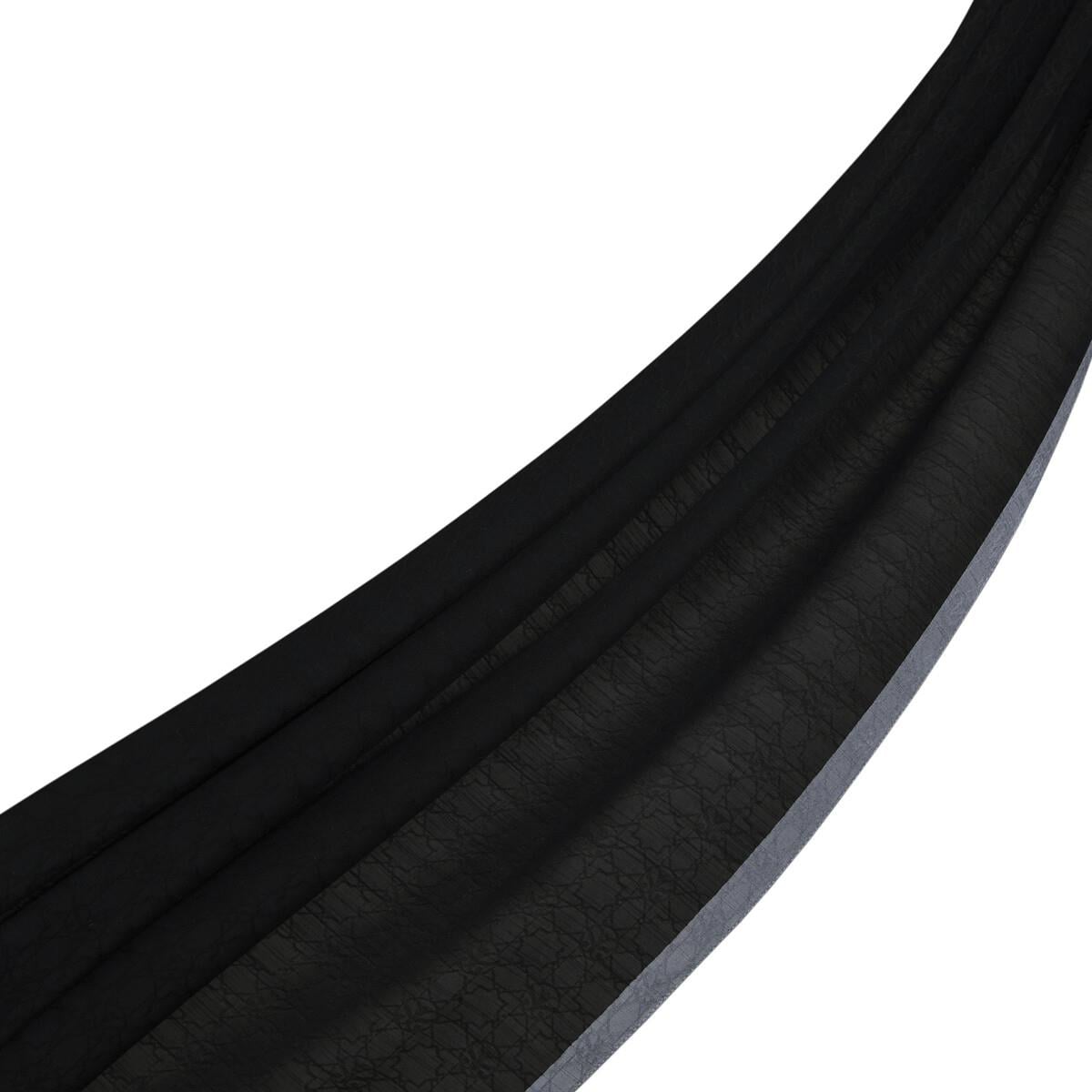 İpekevi Dört Mevsim Monogram Desen Şal 04356-Siyah Gri