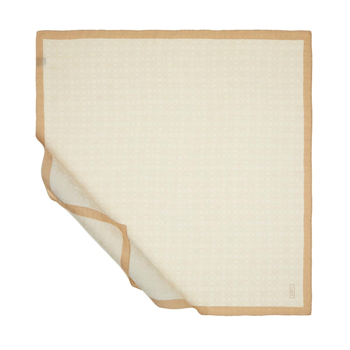 İpekevi Dört Mevsim Monogram Eşarp 04357-Ekru