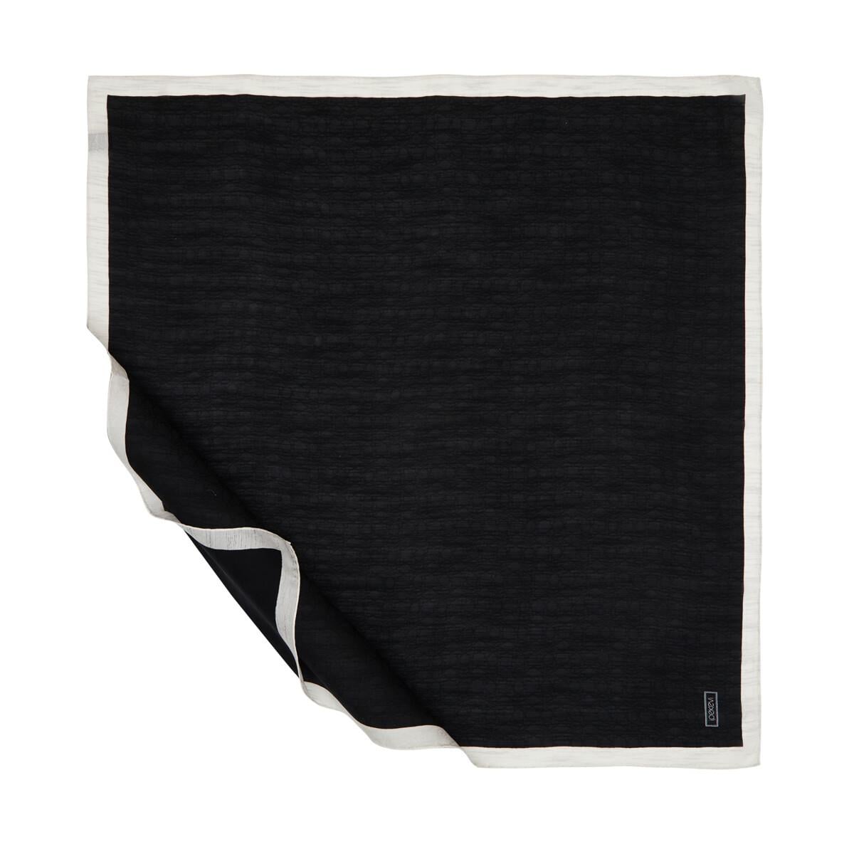 İpekevi Dört Mevsim Monogram Eşarp 04357-Siyah Beyaz