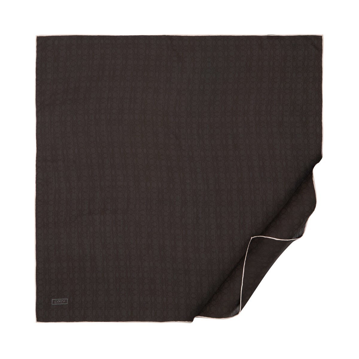 İpekevi Dört Mevsim Monogram Eşarp 04358-Küllü Kahve
