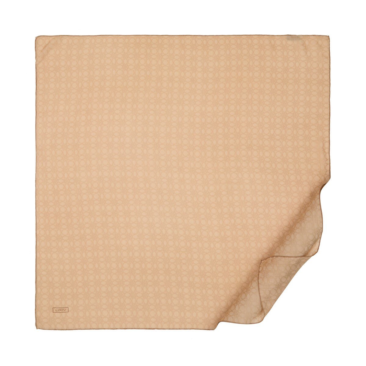 İpekevi Dört Mevsim Monogram Eşarp 04358-Camel