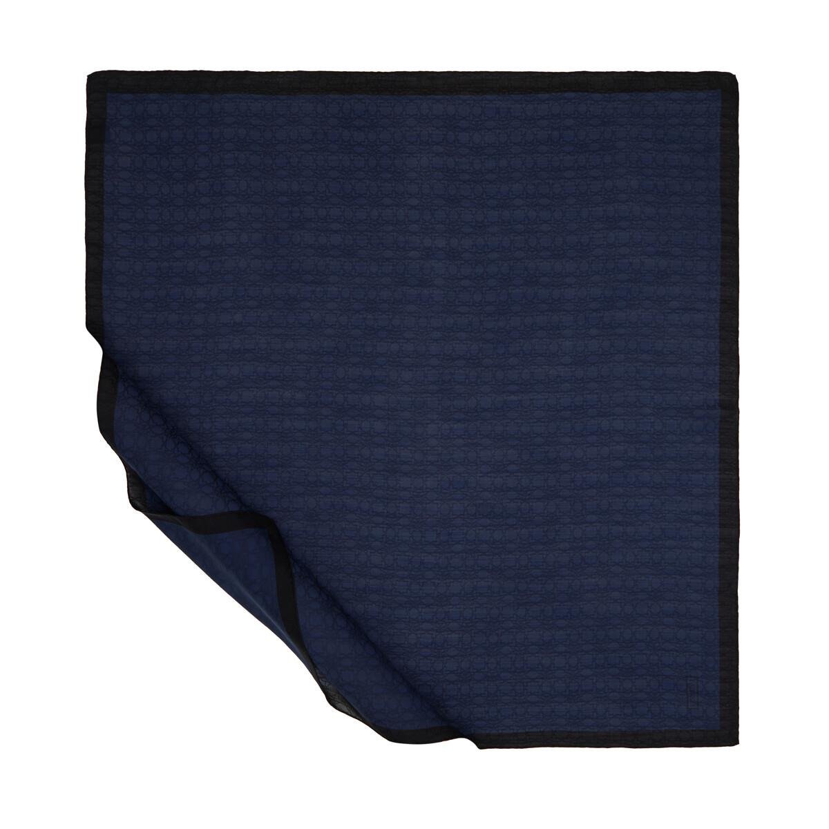 İpekevi Dört Mevsim Monogram Eşarp 04357-Lacivert