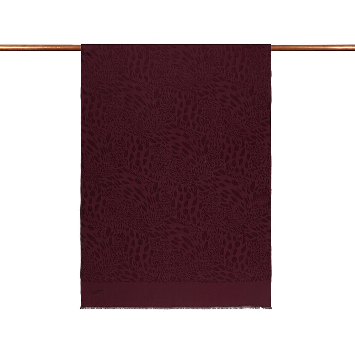 İpekevi Dört Mevsim Vahra Desenli Monogram Jakar Şal 04471-bordo