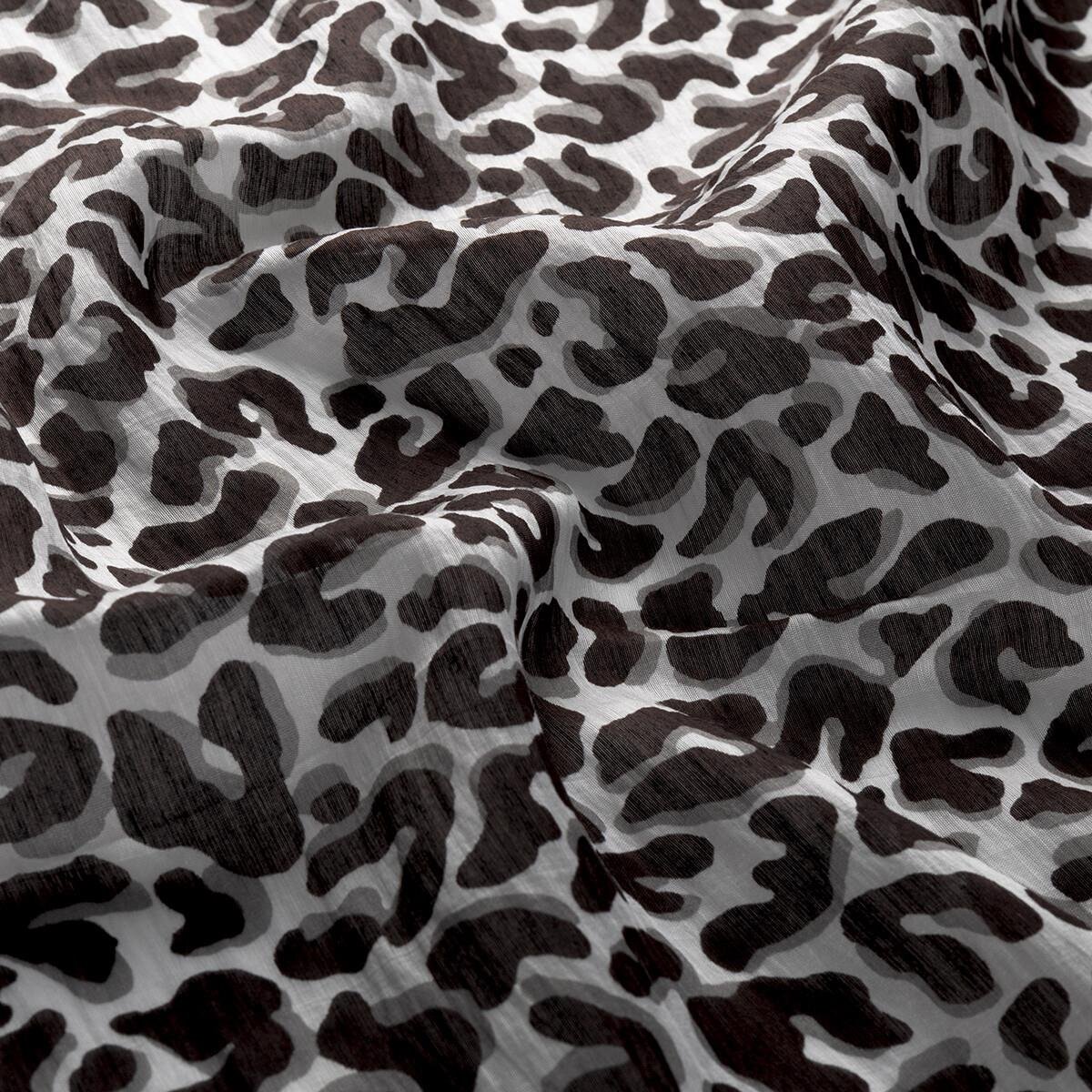 İpekevi Leopar Desenli Tensel Soft Eşarp 02218-Siyah Beyaz