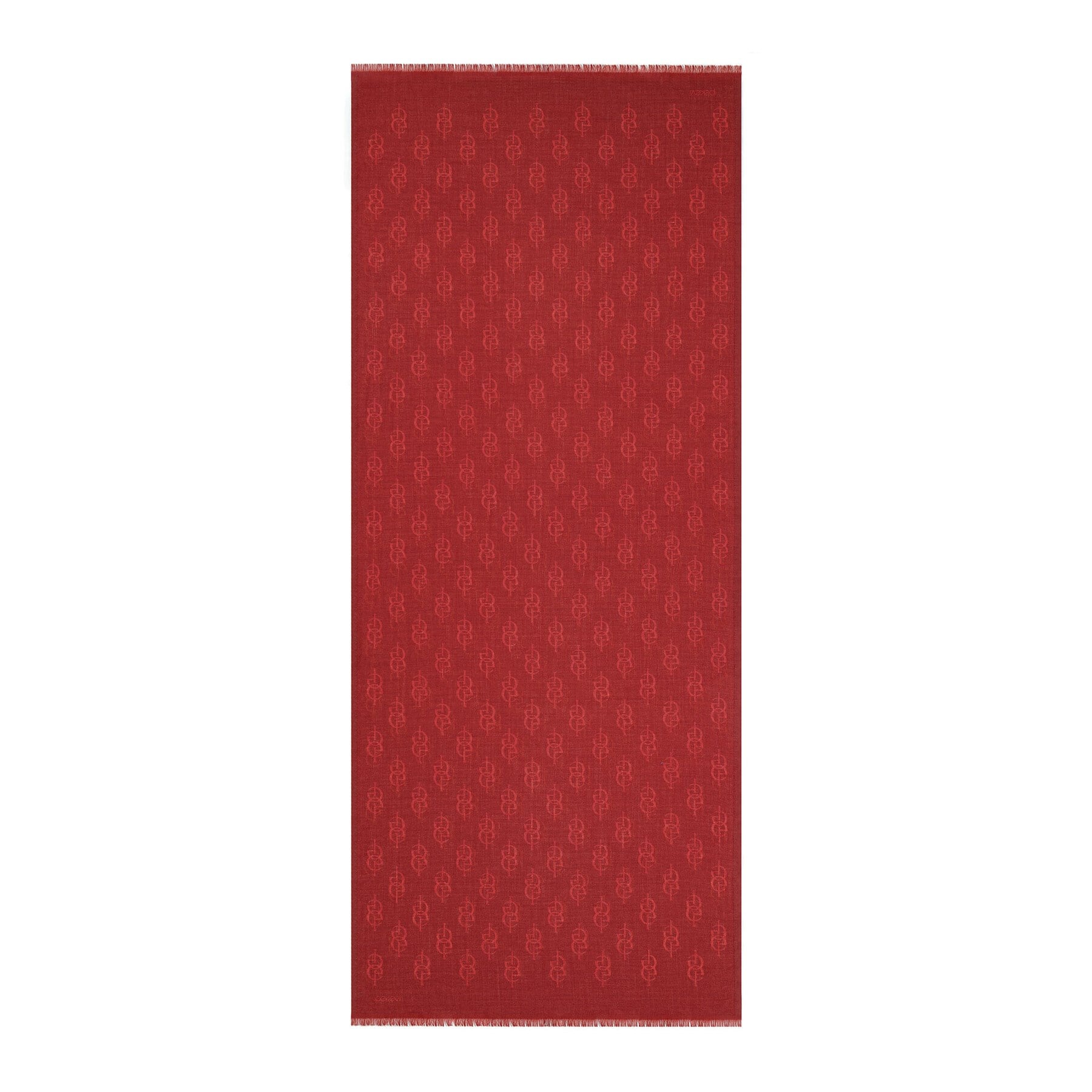 İpekevi Monogram Yün İpek Şal 09326-Bordo