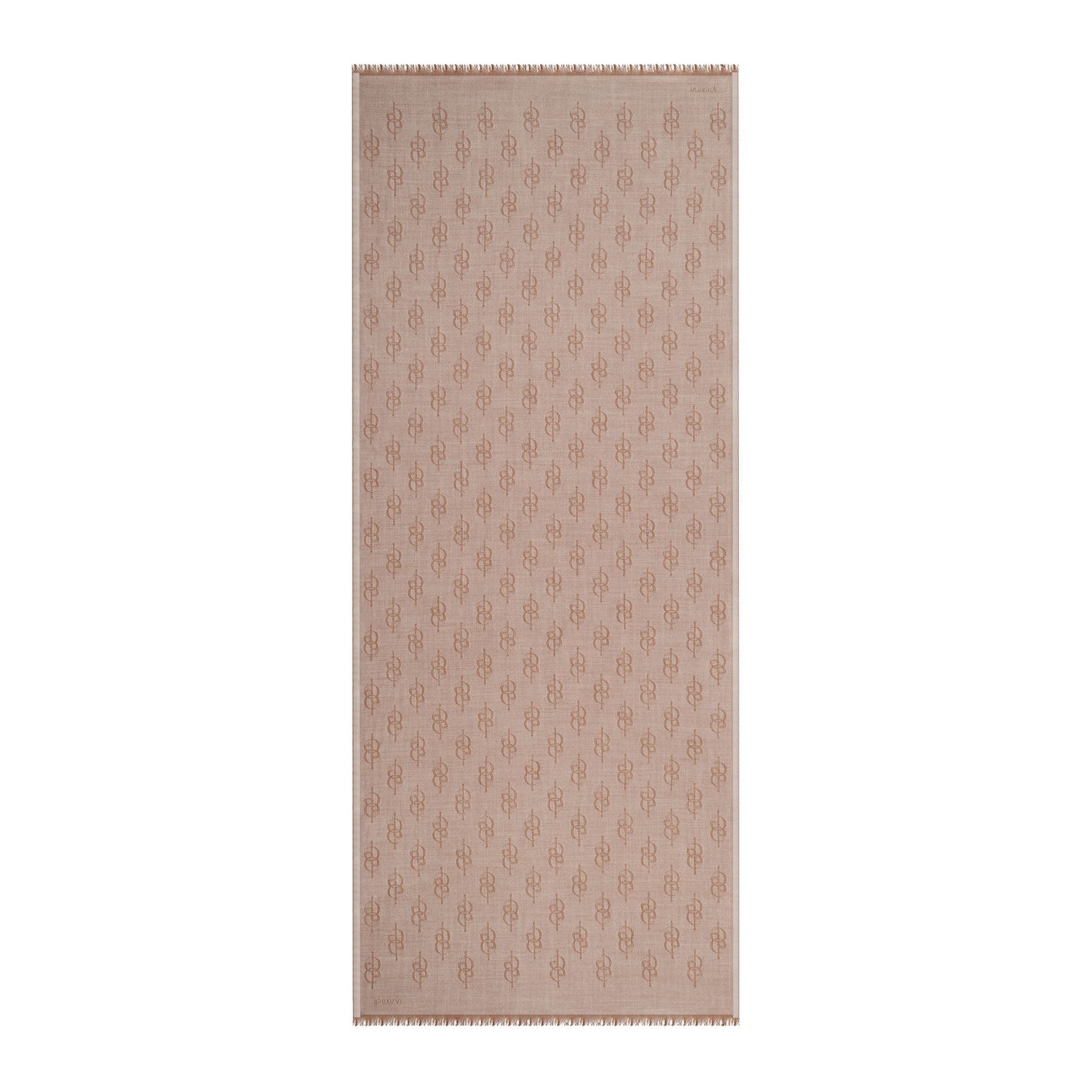 İpekevi Monogram Yün İpek Şal 09326-Koyu Taş