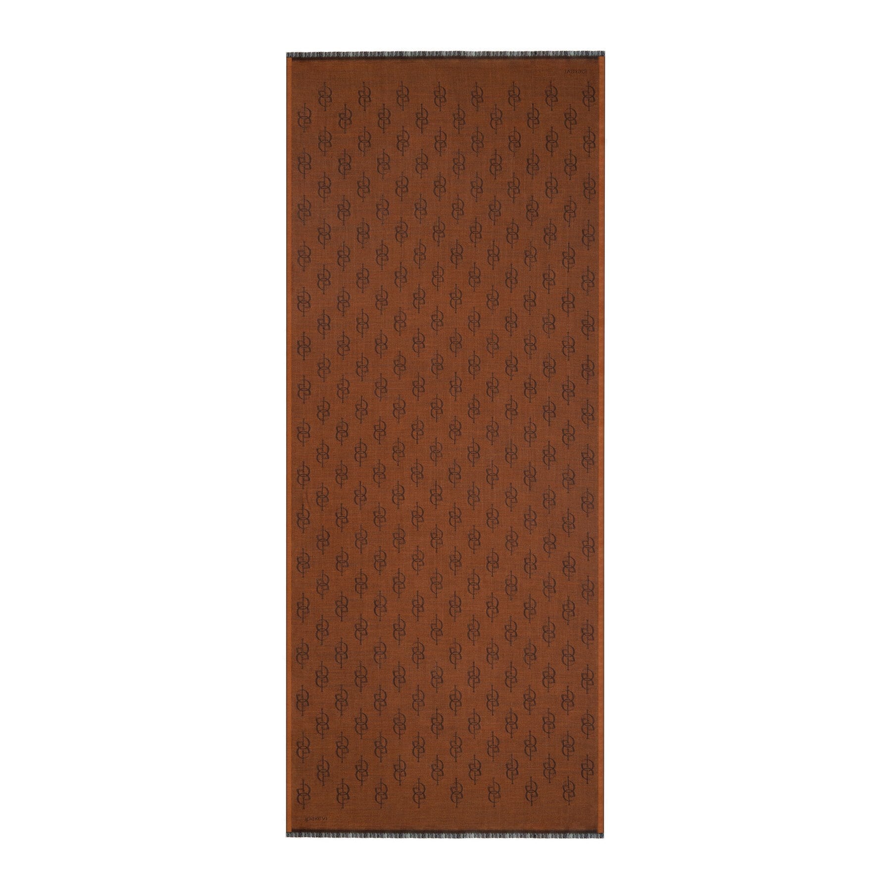 İpekevi Monogram Yün İpek Şal 09326-Yeni Bakır