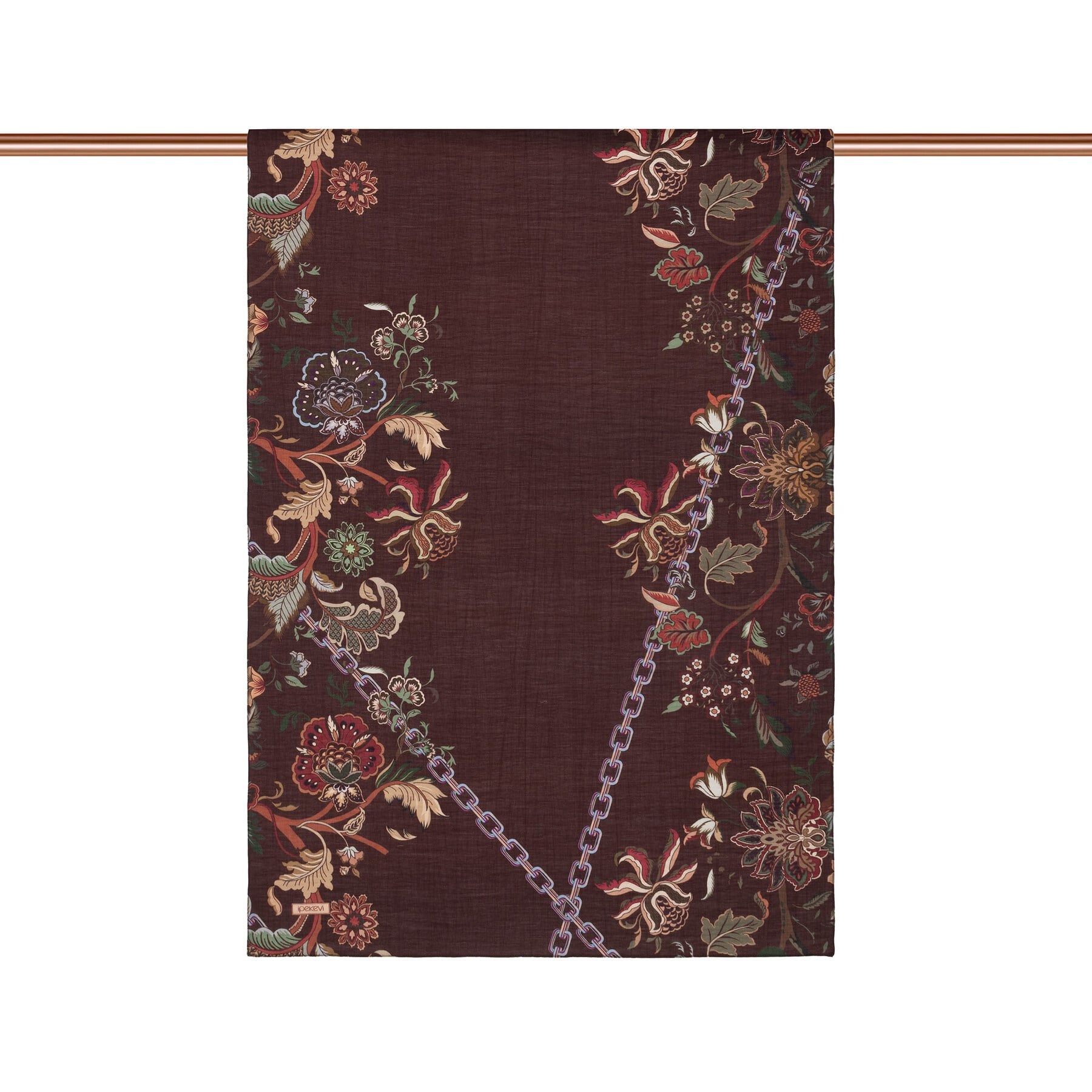 İpekevi Nazenin Desenli Tensel Şal 02371-Mürdüm