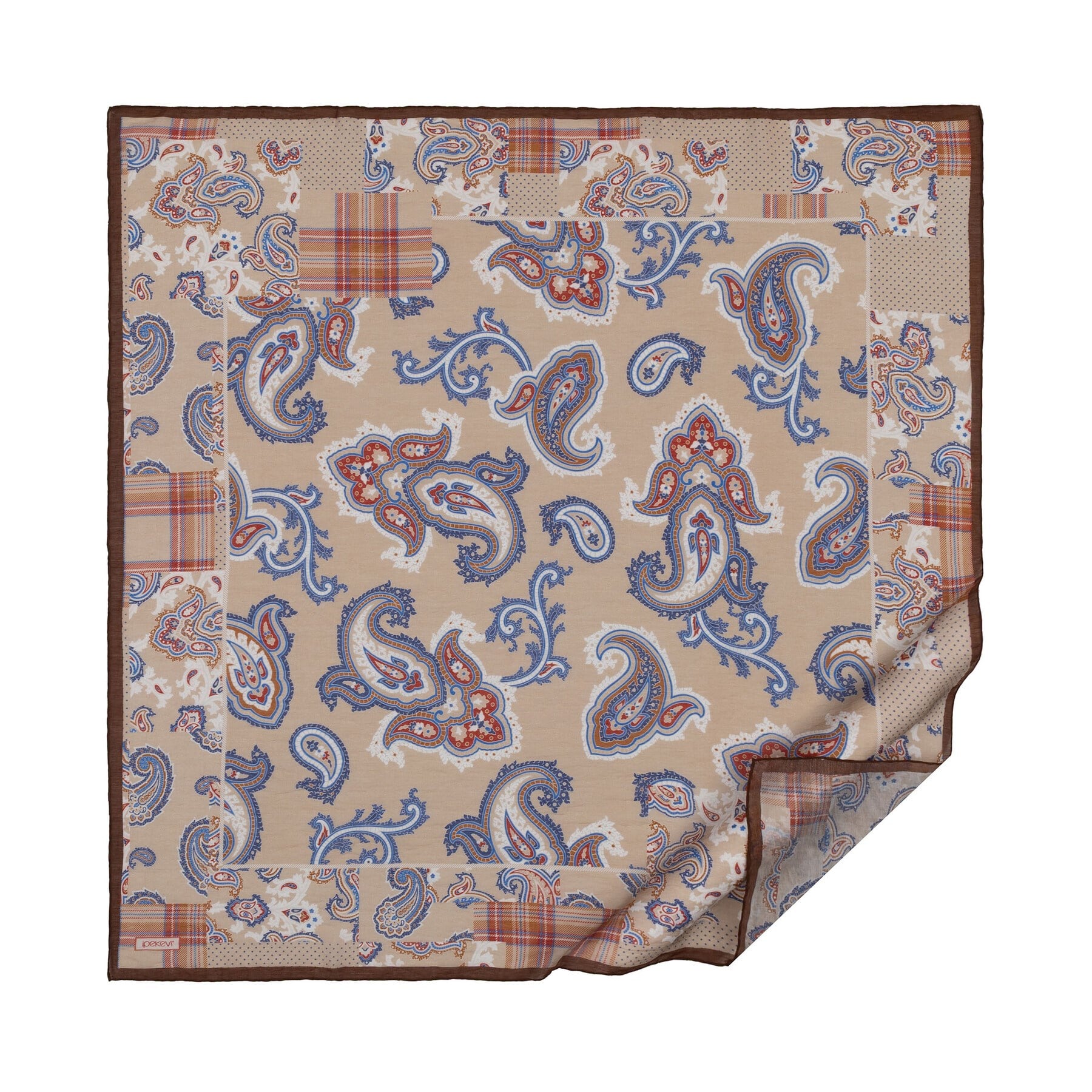 İpekevi Patchwork Desenli TenSoft Eşarp 03900-Nohut