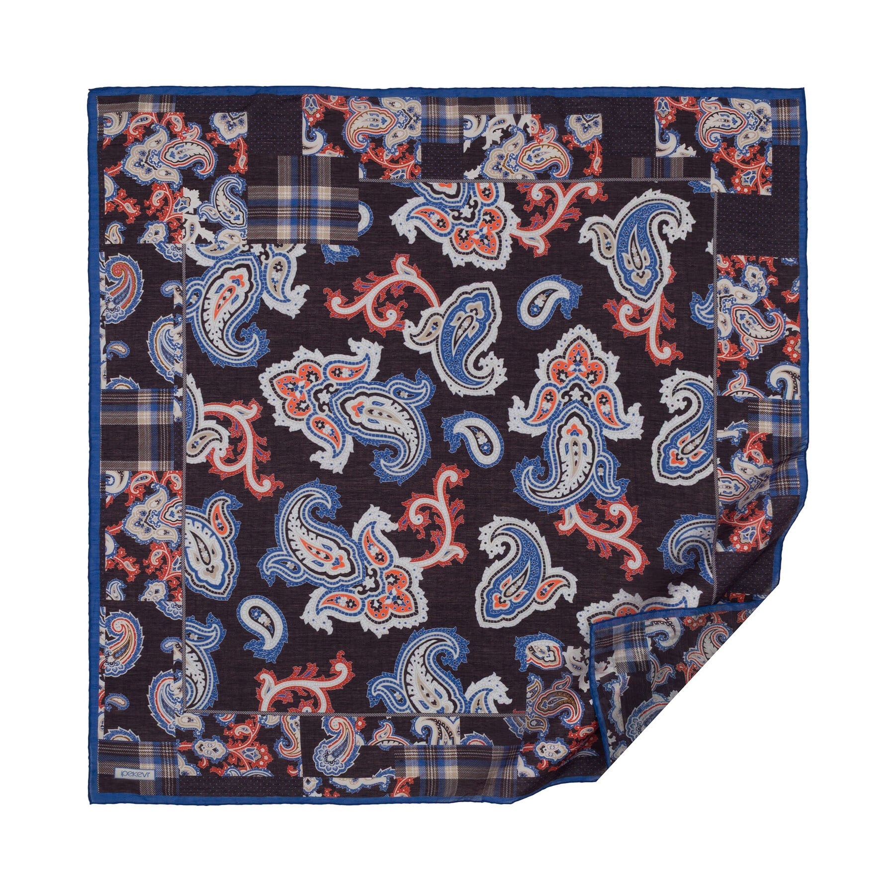 İpekevi Patchwork Desenli TenSoft Eşarp 03900-Siyah