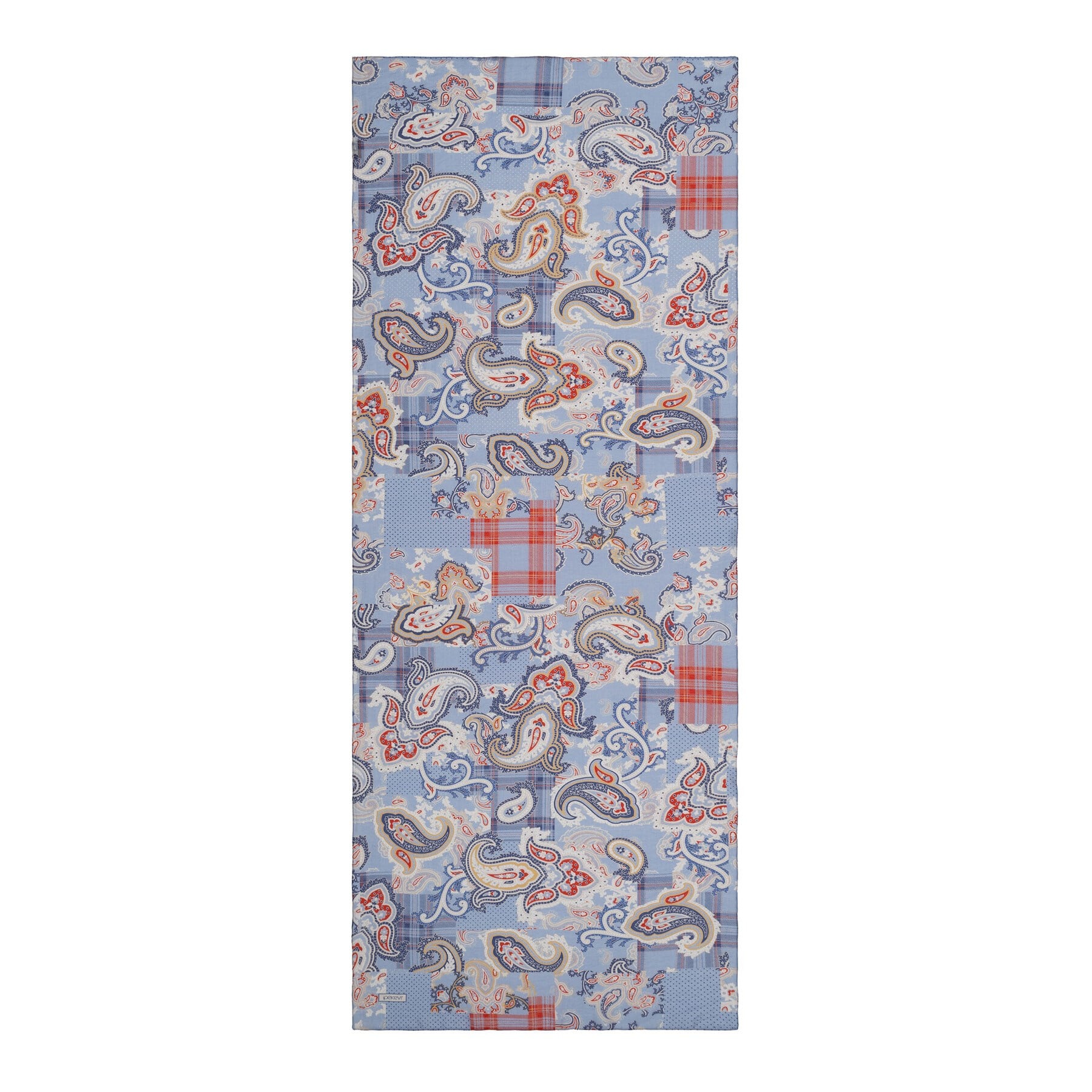 İpekevi Patchwork Desenli TenSoft Şal 03920-Bebe Mavisi