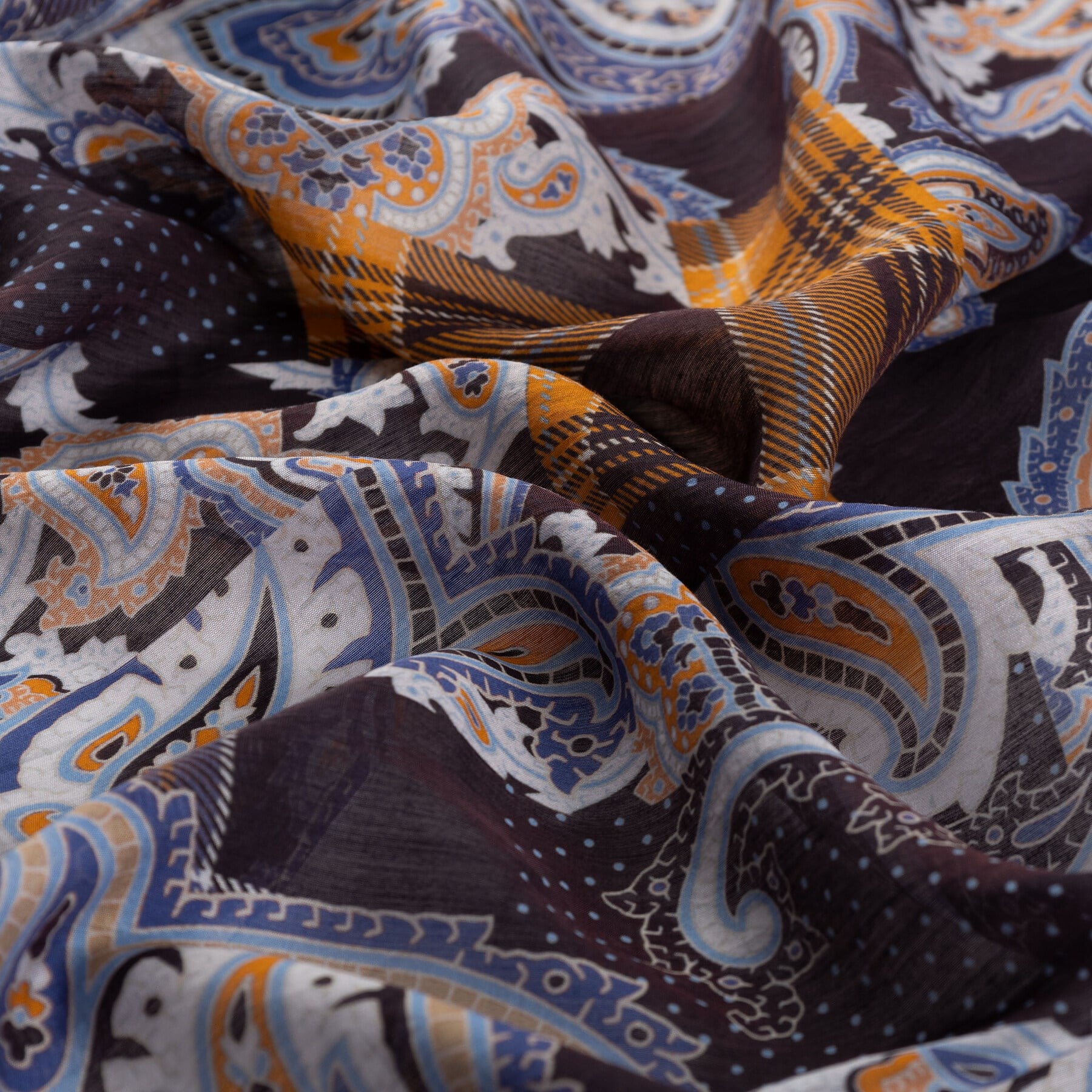 İpekevi Patchwork Desenli TenSoft Şal 03920-Siyah