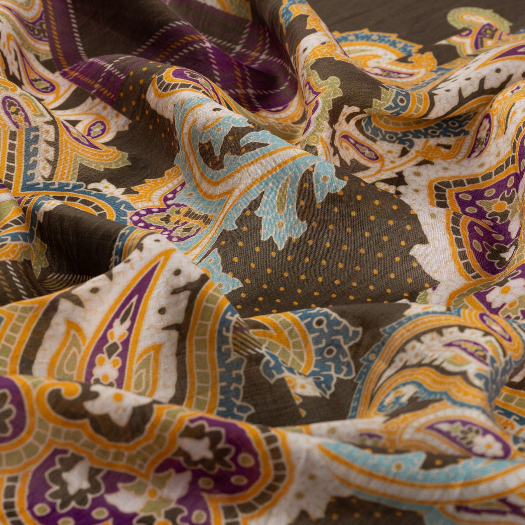 İpekevi Patchwork Desenli TenSoft Şal 03920-Haki Yeşil