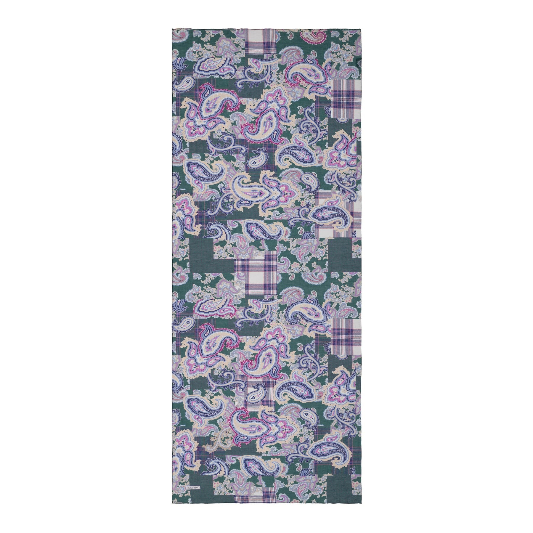 İpekevi Patchwork Desenli TenSoft Şal 03920-Çam Yeşili