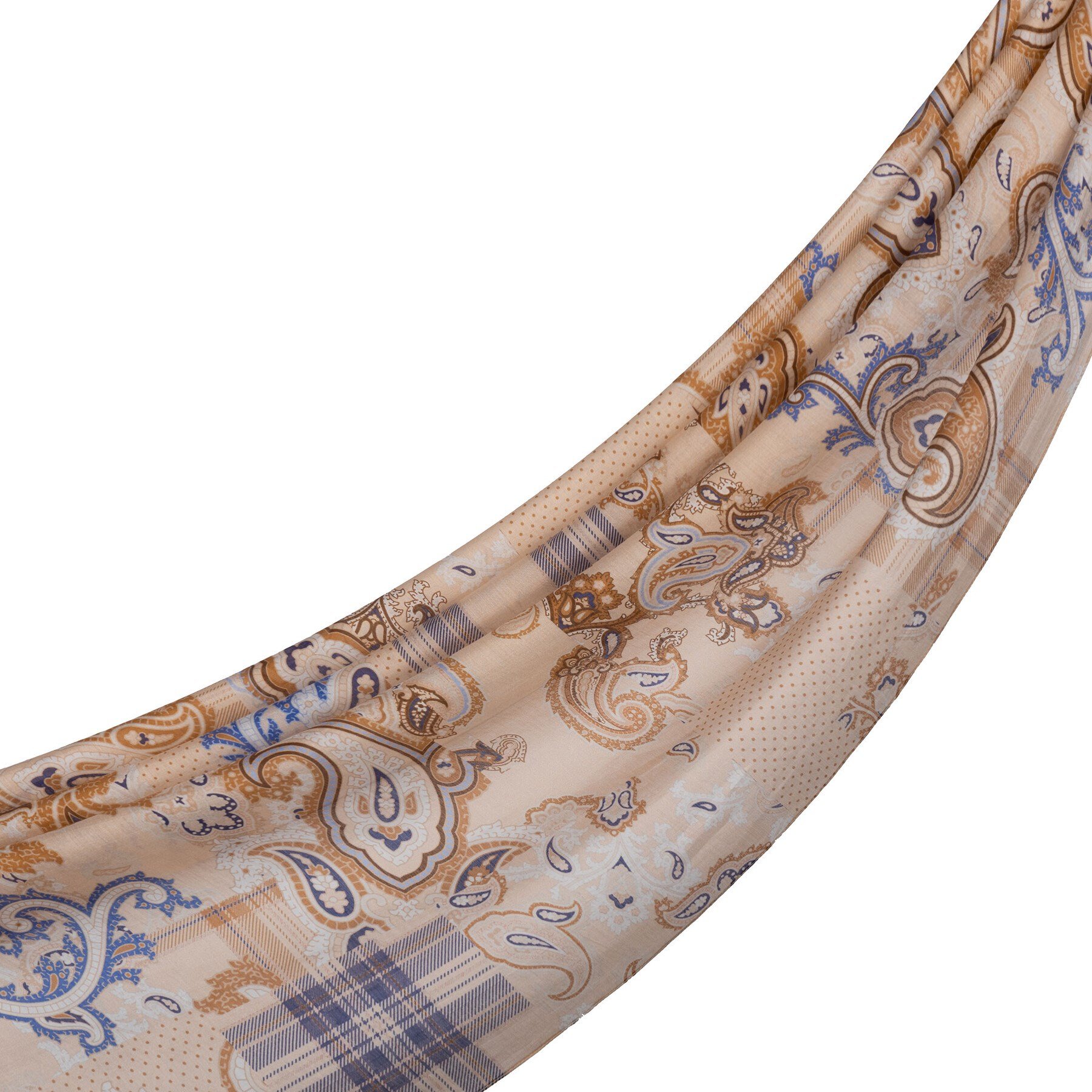 İpekevi Patchwork Desenli TenSoft Şal 03920-pudra