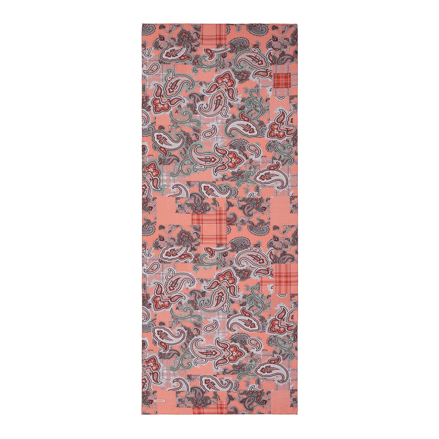 İpekevi Patchwork Desenli TenSoft Şal 03920-Mercan