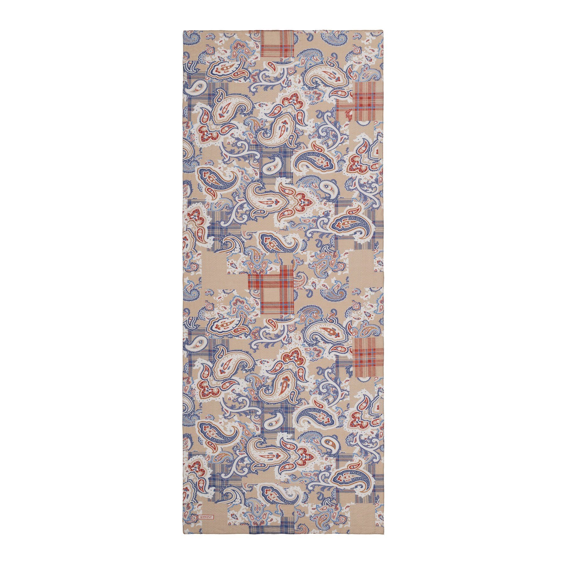 İpekevi Patchwork Desenli TenSoft Şal 03920-Nohut
