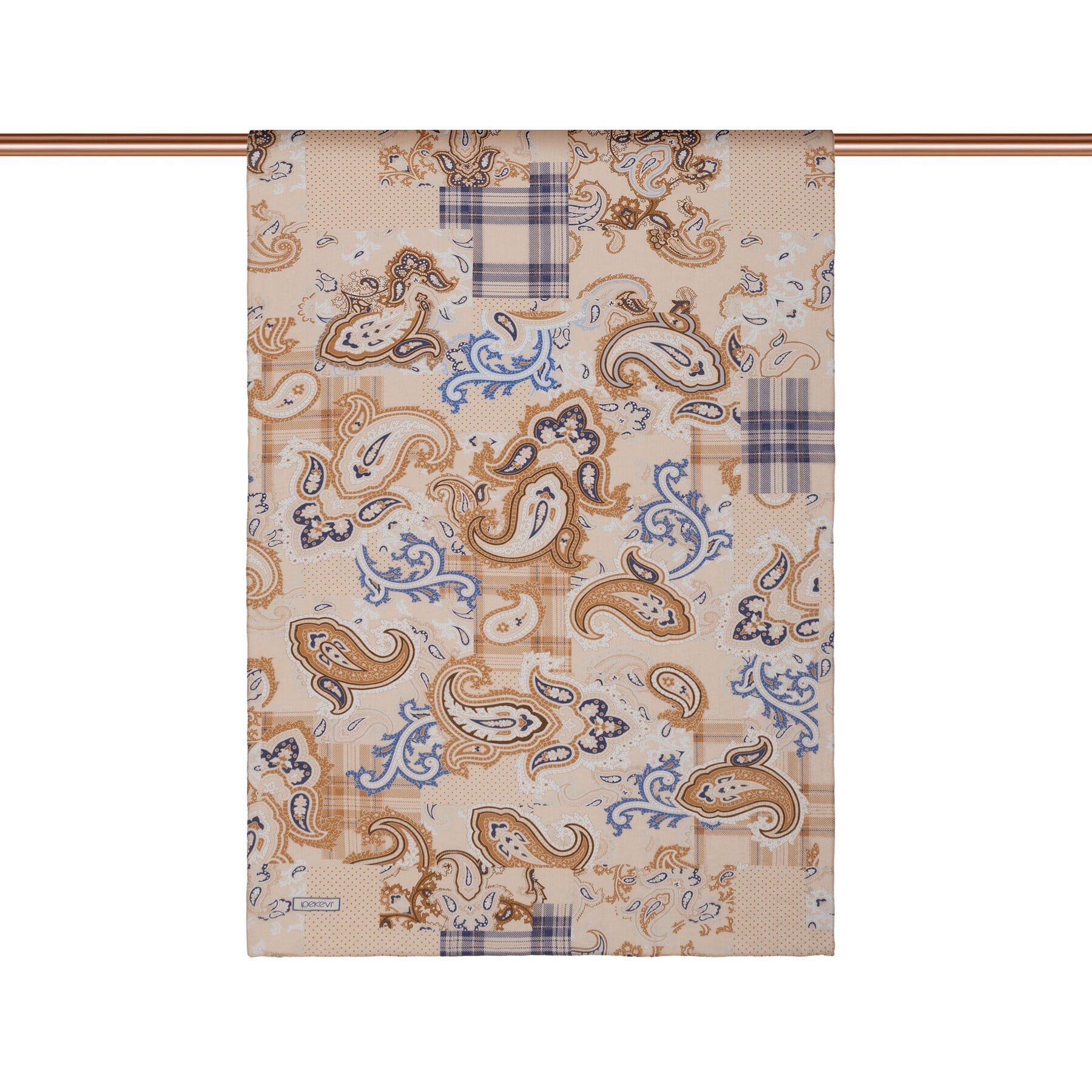 İpekevi Patchwork Desenli TenSoft Şal 03920-pudra