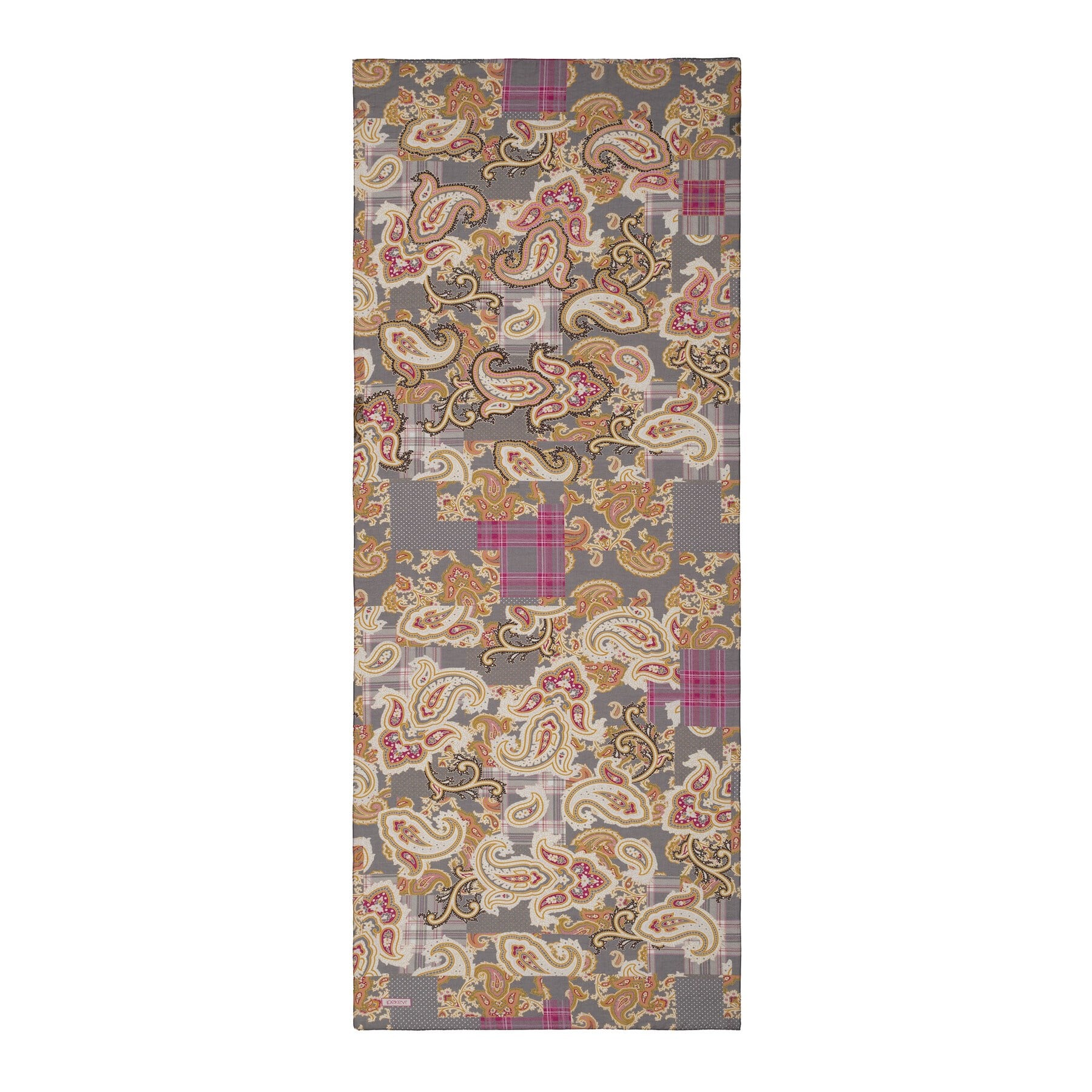 İpekevi Patchwork Desenli TenSoft Şal 03920-Füme