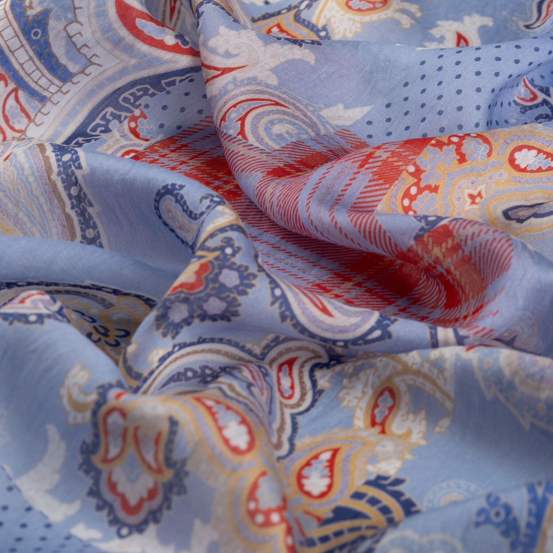 İpekevi Patchwork Desenli TenSoft Şal 03920-Bebe Mavisi