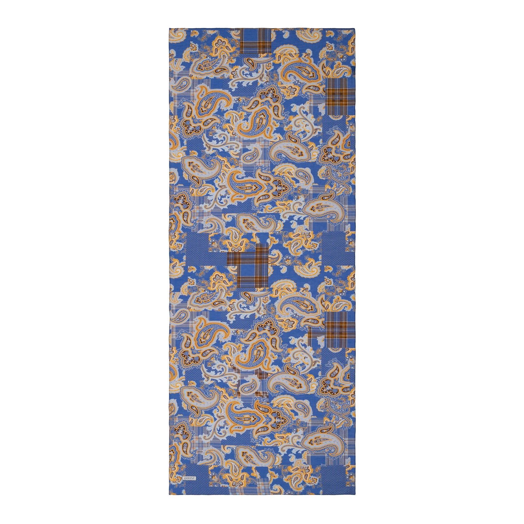 İpekevi Patchwork Desenli TenSoft Şal 03920-Kot Mavisi