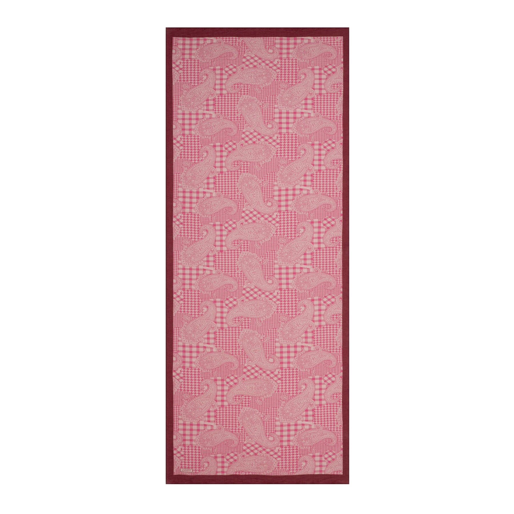 İpekevi Yamalı Paisley Desenli Tensel Şal 02375-Gül Pembe