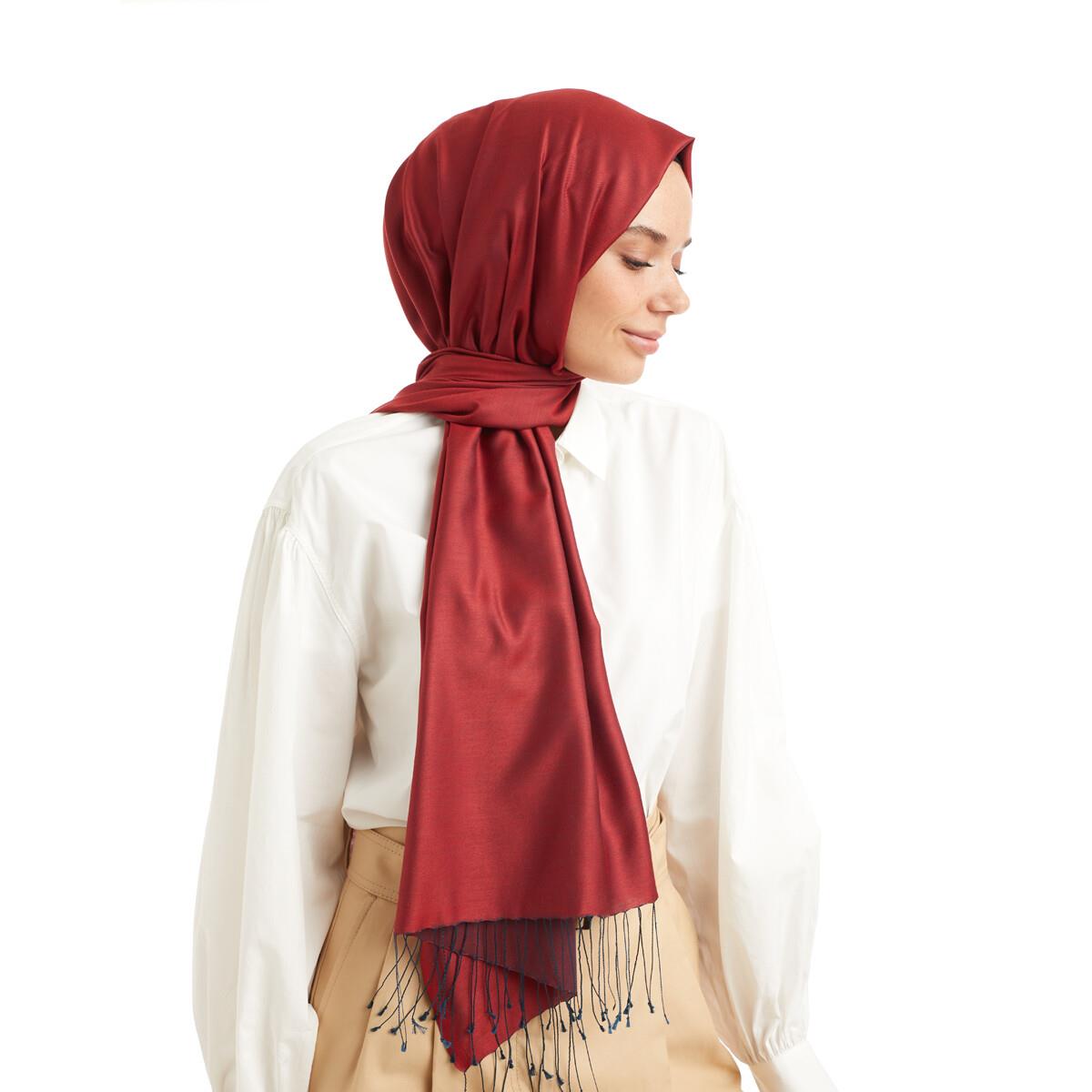 Qoza Solid Şal 6848-Bordo