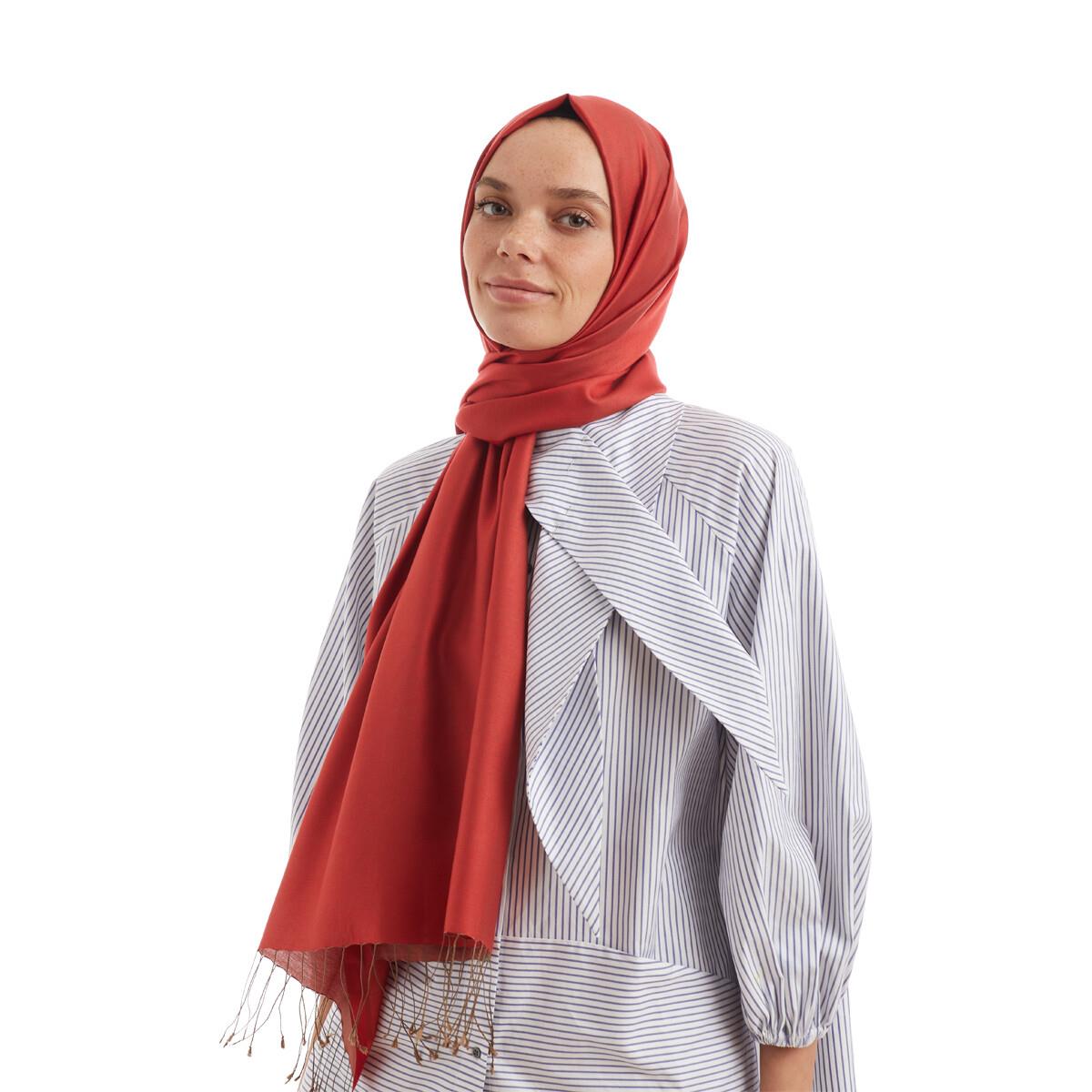 Qoza Solid Şal 6848-Dağ Çileği