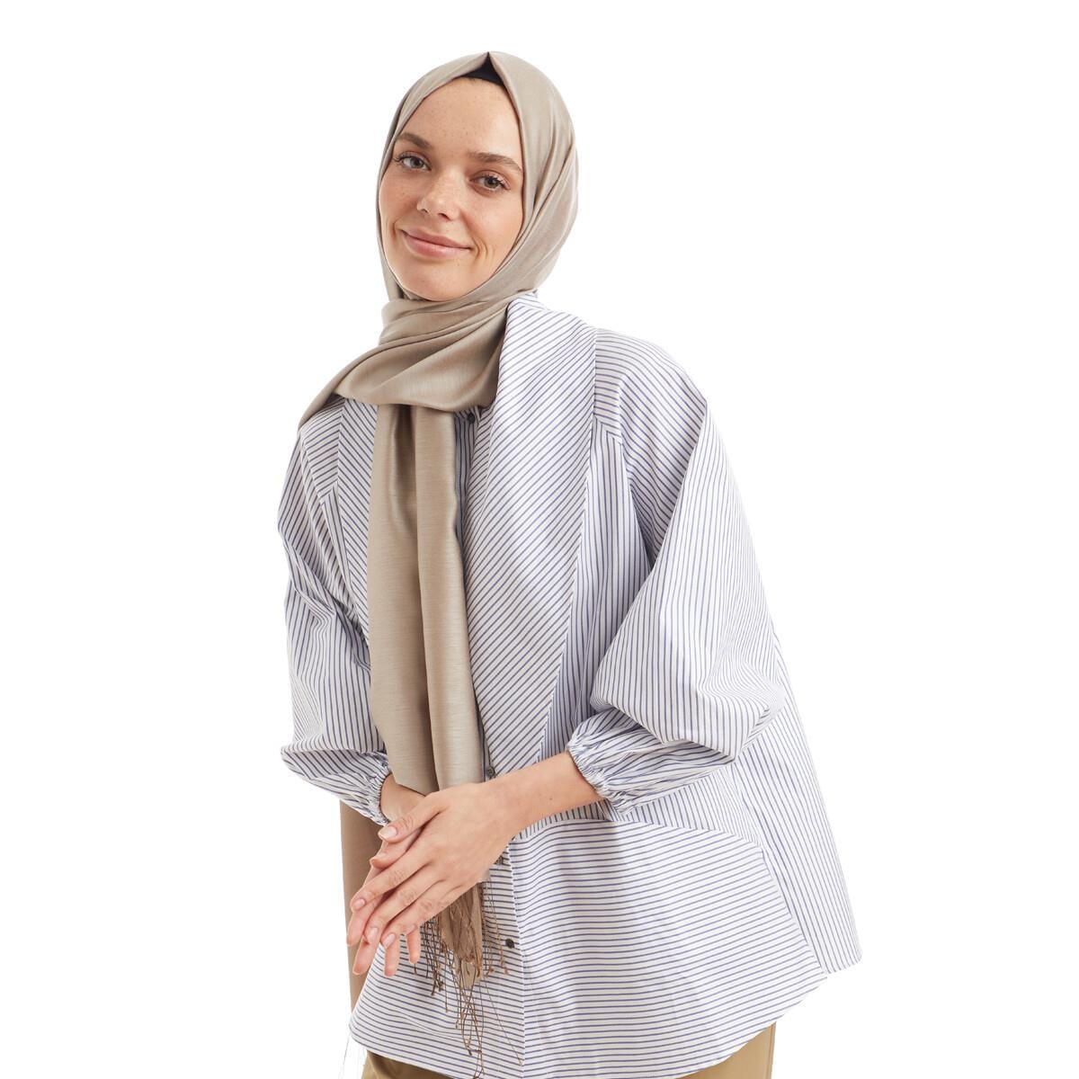 Qoza Solid Şal 6848-Taş