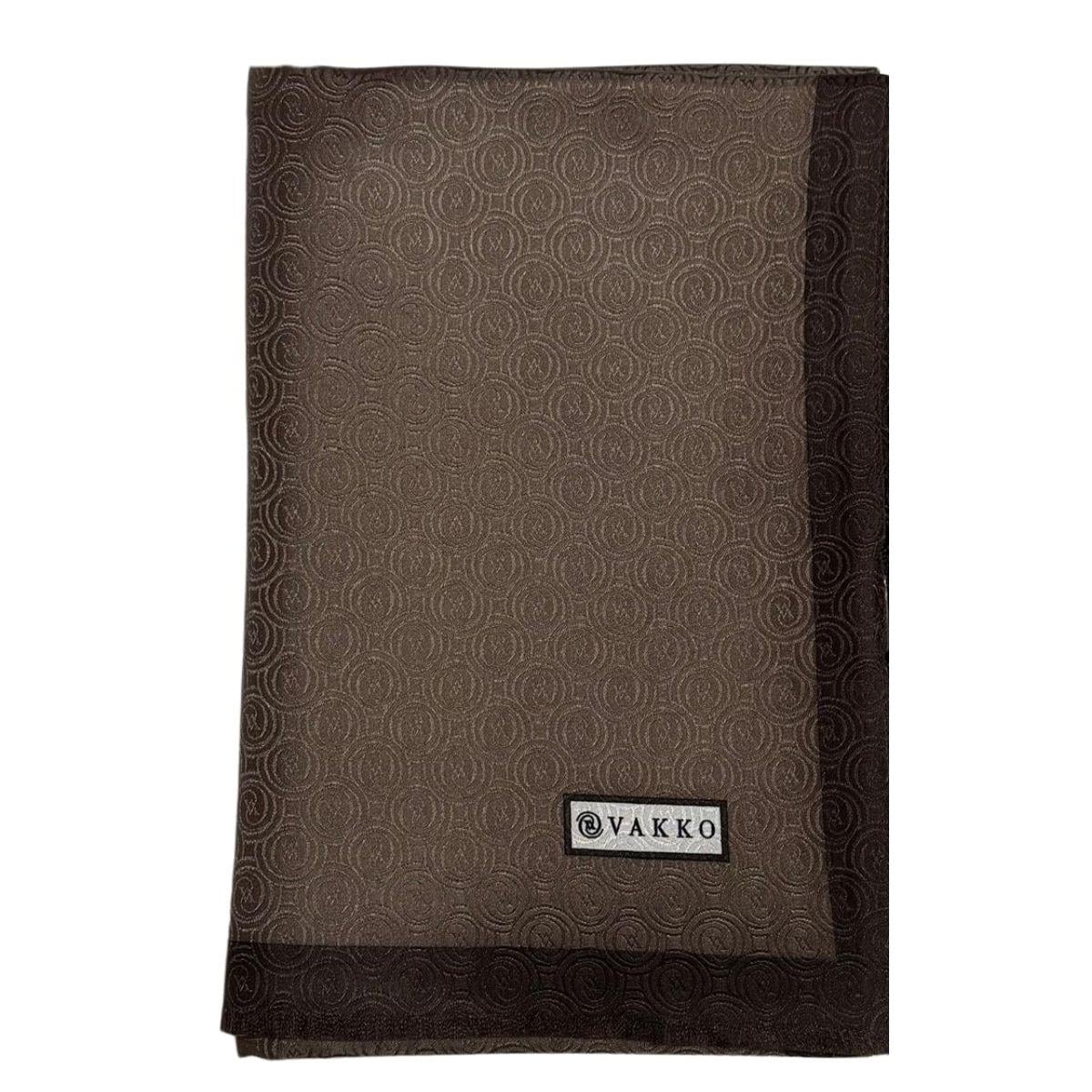 Vakko İpek Jakar Monogram Şal 32225-kahve